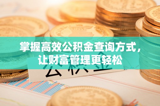 新荣掌握高效公积金查询方式，让财富管理更轻松